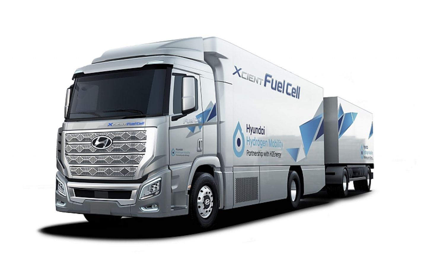 Bis zum Jahr 2025 sollen 1.600 Hyundai H2 Xcient Lkw mit Brennstoffzellenantrieb auf Schweizer Straßen rollen