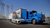 Bei der Toyota Lkw-Brennstoffzelle steht der Antrieb des Mirai Pate
