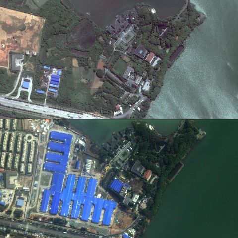 Coronavirus Wuhan: Das "Wuhan Huoshenshan Hospital" - Satellitenbild