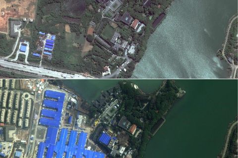 Coronavirus Wuhan: Das "Wuhan Huoshenshan Hospital" - Satellitenbild