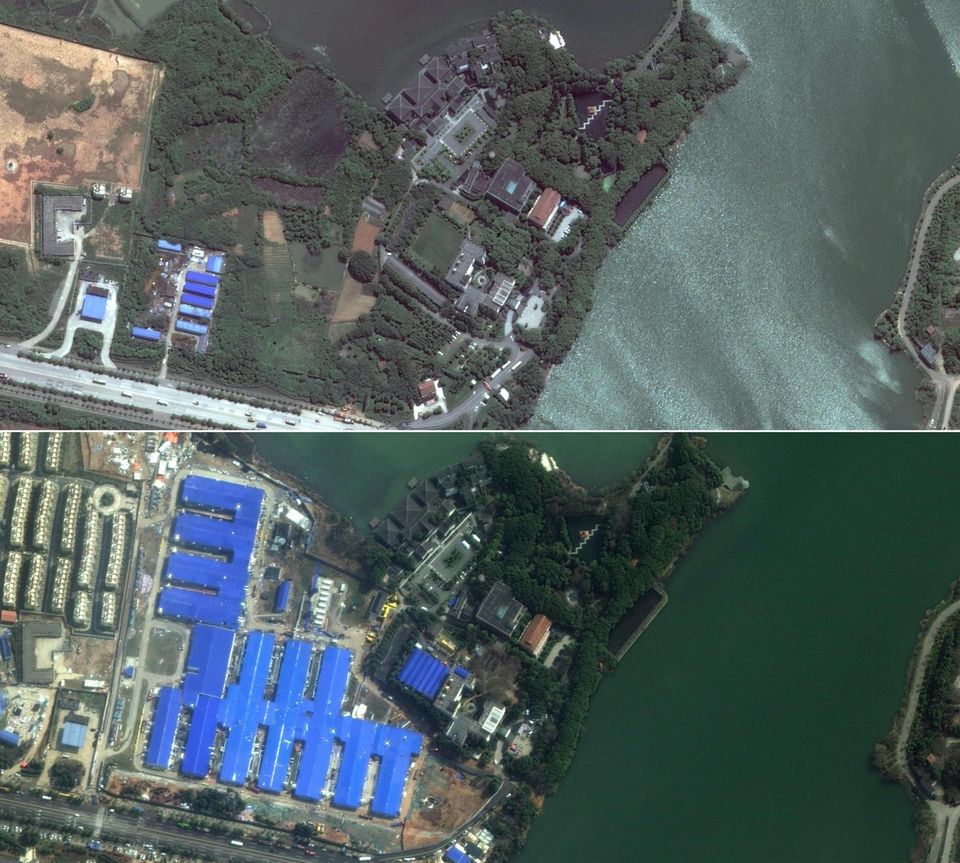 Das "Wuhan Huoshenshan Hospital" - Satellitenbild Coronavirus Wuhan: Das "Wuhan Huoshenshan Hospital" - Satellitenbild
