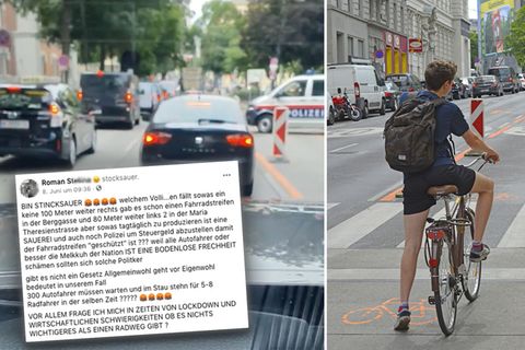 Wien: Autofahrer platzt wegen Pop-up-Radweg der Kragen