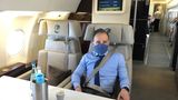 Auch Bundesaußenminister Heiko Maas reist mit Maske, wenn er mit einem Flugzeug der Flugbereitschaft der Bundeswehr auf Dienstreise unterwegs ist.