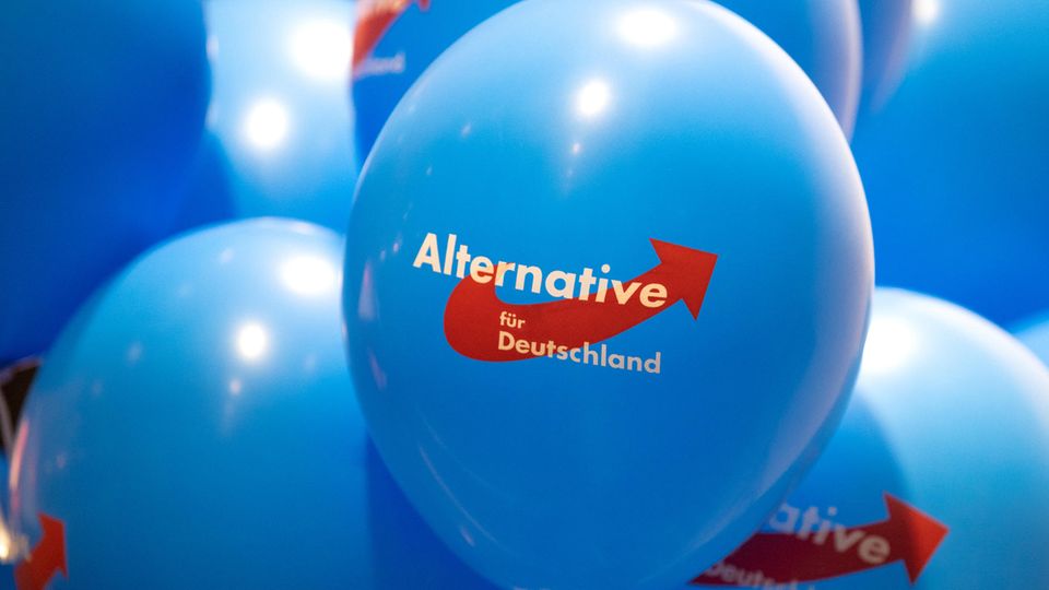 Luftballons mit dem AfD-Logo Luftballons mit dem AfD-Logo