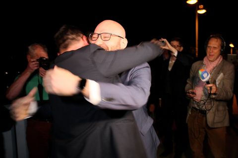 Der Bürgermeister von Frankfurt a. d. Oder, René Wilke (r.)