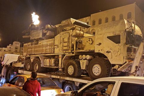 Ein Luftabwehrsystem auf einem MAN-Truck