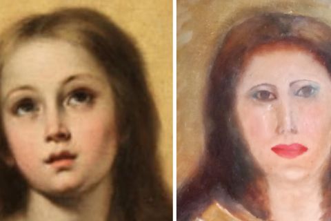 Nach dem misslungenen Restaurierungsversuch: das Marienbild des spanischen Barockmalers Bartolome Esteban Murillo