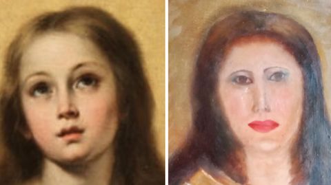 Nach dem misslungenen Restaurierungsversuch: das Marienbild des spanischen Barockmalers Bartolome Esteban Murillo