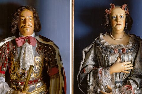 Wachsbüsten von Friedrich III. und Sophie Amalie