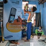 Rizwan Shaikh mit seinen Kindern