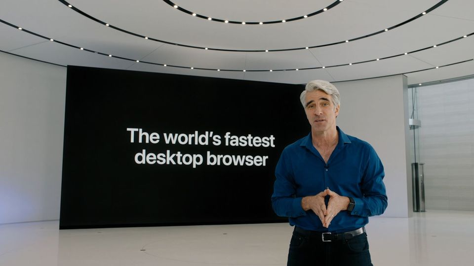 Bei der WWDC zeigte Apples Software-Chef Craig Federighi den neuen Safari-Browser