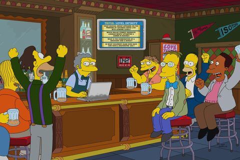 "Simpsons"-Figuren sitzen jubelnd an der Bar