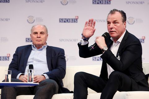 Uli Hoeneß (l.) und Clemens Tönnies auf einer Veranstaltung Anfang 2018