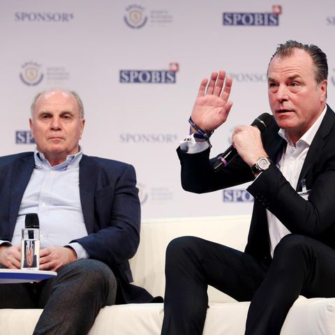 Uli Hoeneß (l.) und Clemens Tönnies auf einer Veranstaltung Anfang 2018