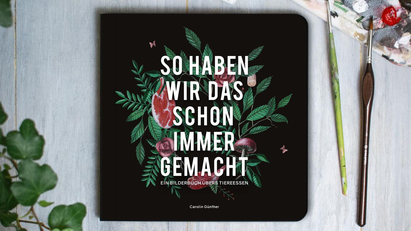 Tiere essen: Das Bilderbuch sei eine kleine Reise durch das Mensch-Tier-Ausbeutungsverhältnis. Es soll, so die Illustratorin, eine Möglichkeit bieten, aktuelle gesellschaftliche Normen und Moralvorstellungen auszuloten und zu hinterfragen. Das Bilderbuch sei eine kleine Reise durch das Mensch-Tier-Ausbeutungsverhältnis. Es soll, so die Illustratorin, eine Möglichkeit bieten, aktuelle gesellschaftliche Normen und Moralvorstellungen auszuloten und zu hinterfragen.