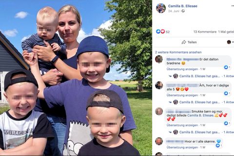 Kindernamen Eine dänische Mutter mit ihren vier Kindern