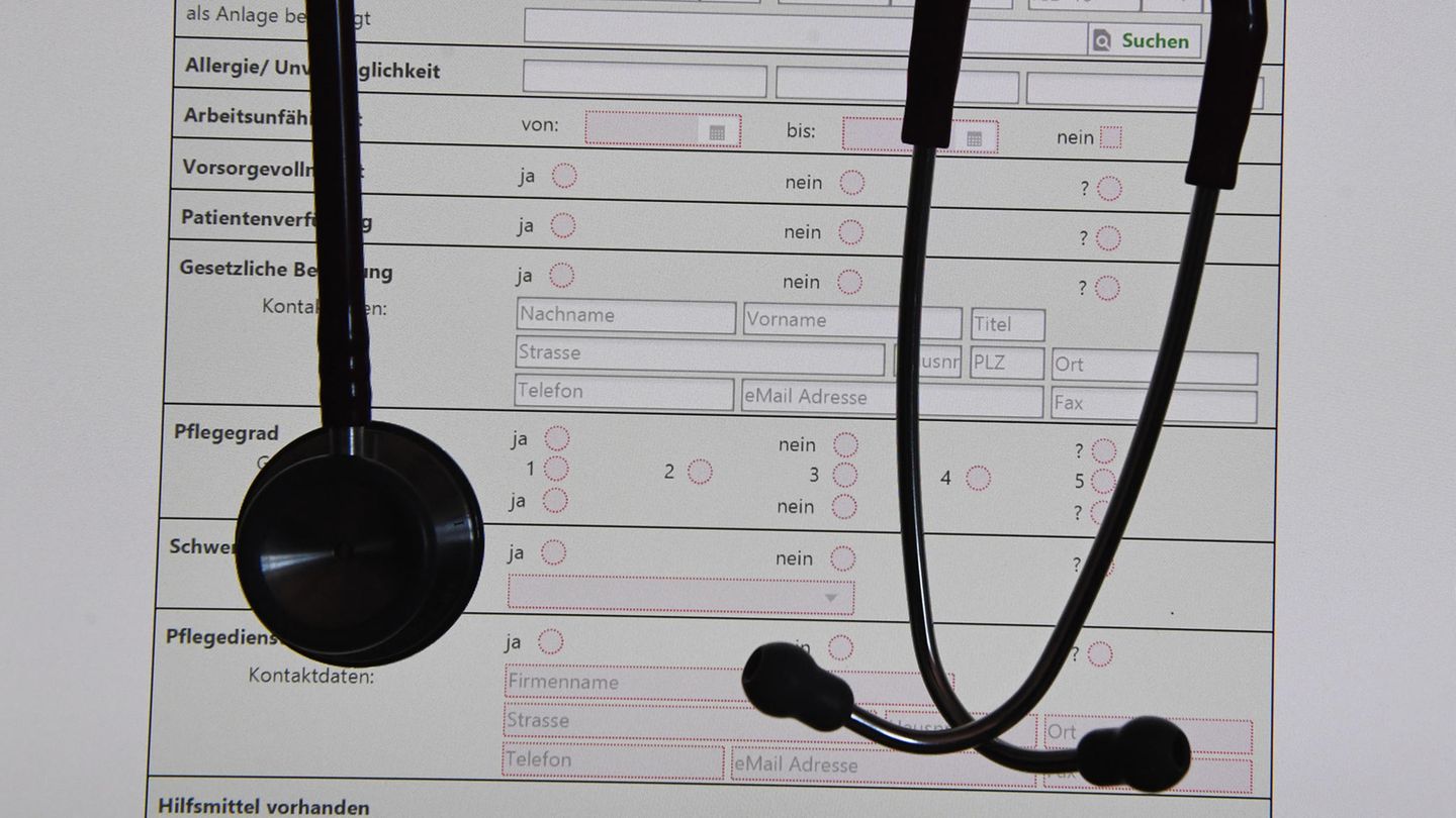 Eine digitale Patientenakte auf einem Bildschirm