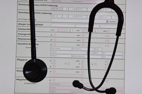 Eine digitale Patientenakte auf einem Bildschirm