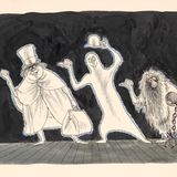 Illustration von drei trampenden Geistern