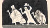 Illustration von drei trampenden Geistern
