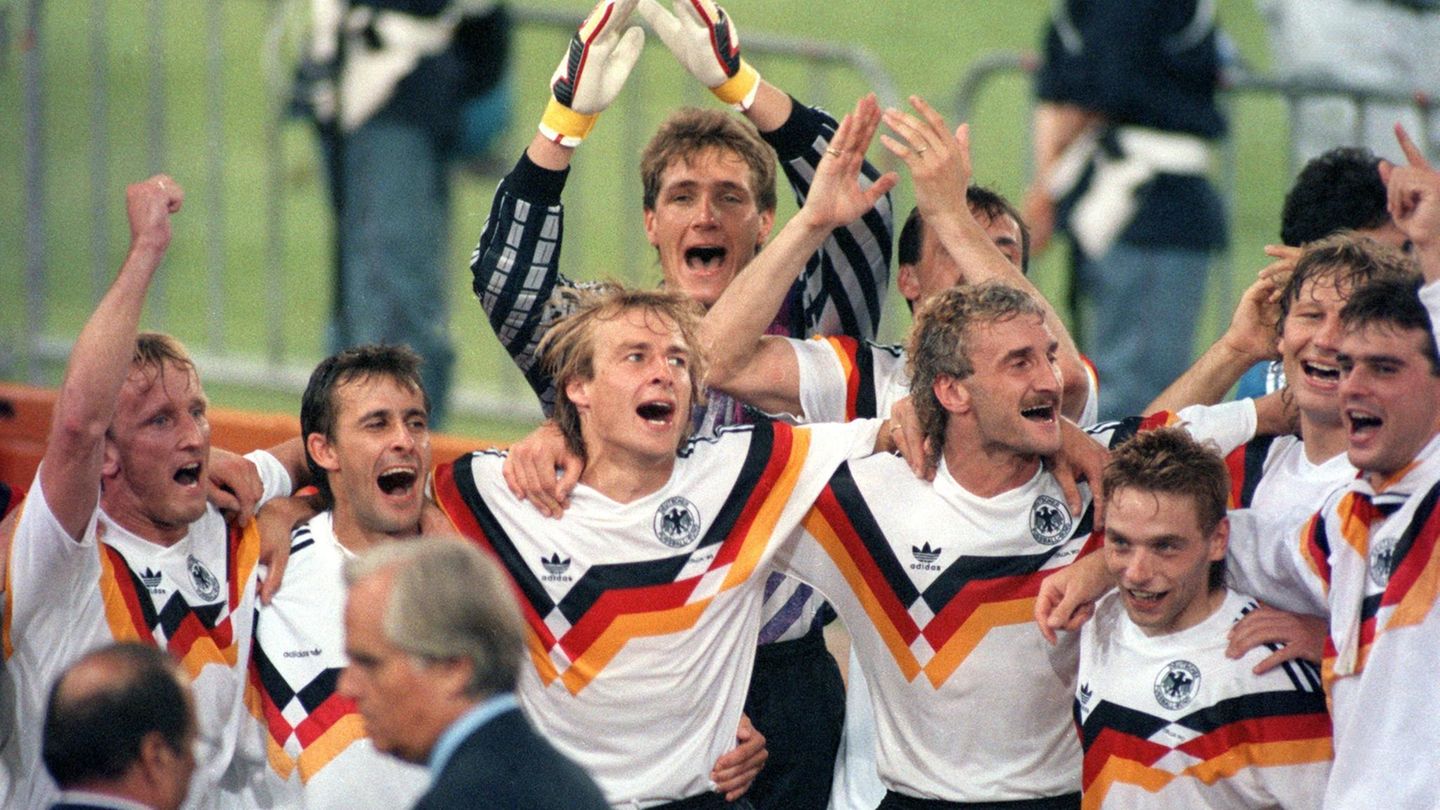 WM 1990: Andreas Brehme, Pierre Littbarski, Jürgen Klinsmann, Bodo Illgner