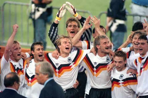 WM 1990: Andreas Brehme, Pierre Littbarski, Jürgen Klinsmann, Bodo Illgner