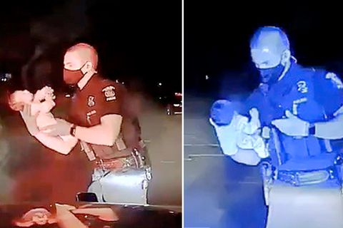 Ein Polizeibeamter rettet einem Säugling das Leben.