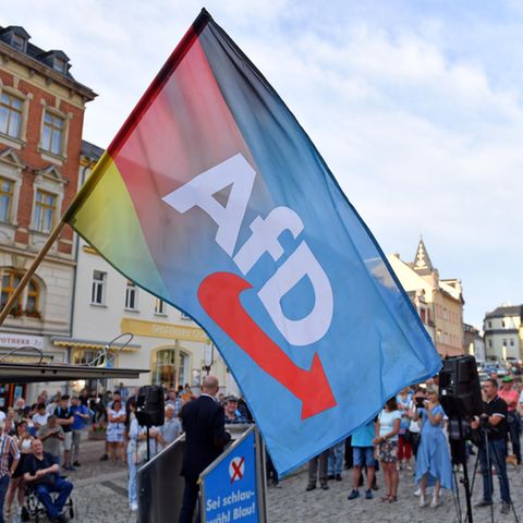 Andreas Kalbitz, AfD-Politiker aus Brandenurg, spricht auf einer Kundgebung der AfD