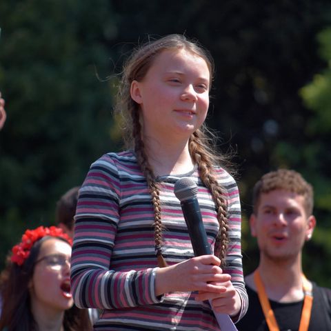 Greta Thunberg spricht auf einer Veranstaltung in der italienischen Hauptstadt Rom