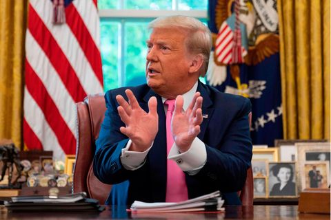 US-Präsident Donald Trump spricht im Weißen Haus