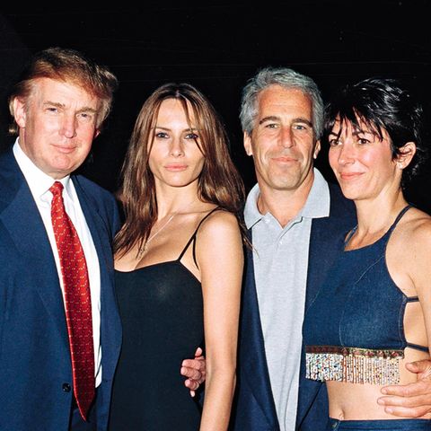 Donald Trump, Melania, Jeffrey Epstein und Ghislaine Maxwell (v.l.)