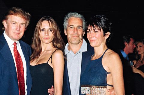 Donald Trump, Melania, Jeffrey Epstein und Ghislaine Maxwell (v.l.)