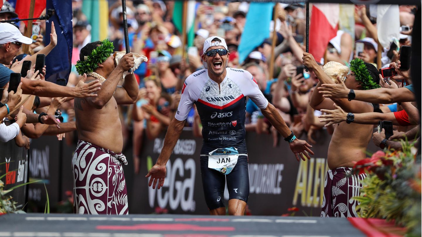 Jan Frodeno auf den letzten Metern zum dritten Sieg bei der Ironman-WM im Oktober 2019