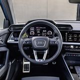 Der Innenraum ist identisch mit dem des A3 Sportbacks