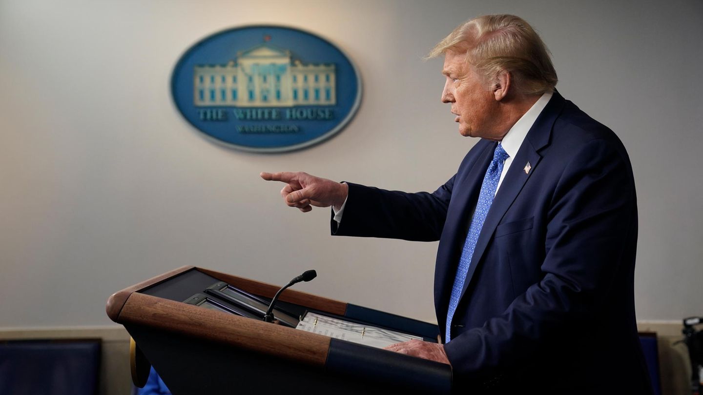 US-Präsident Donald Trump bei einer Pressekonferenz im Weißen Haus