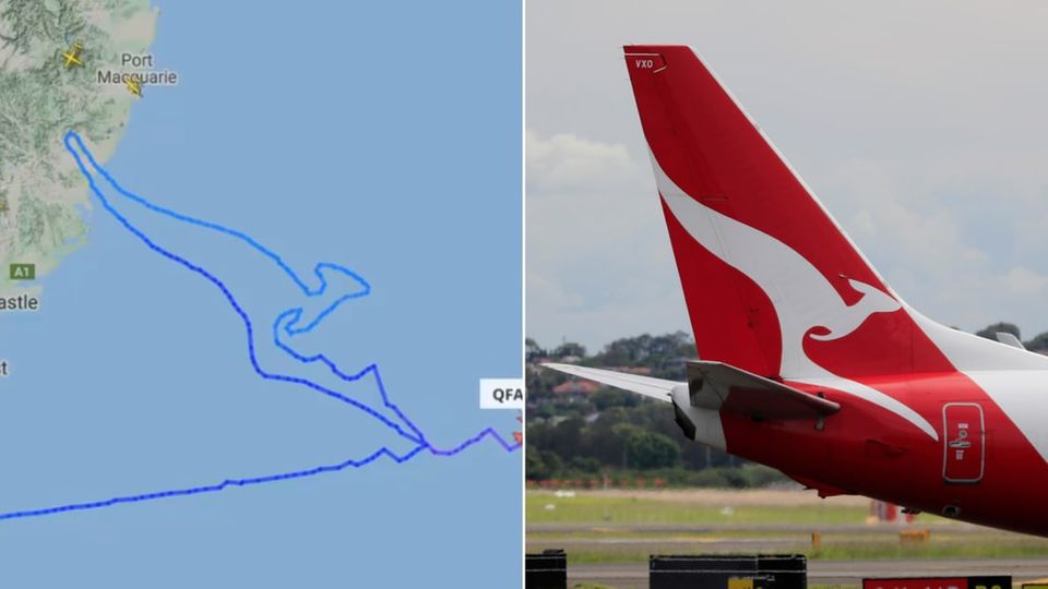 Die letzte Boeing 747 von Qantas zeichnet das legendäre Känguru-Logo der Fluggesellschaft.