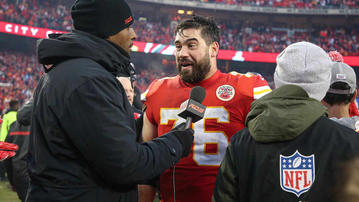 NFL: Laurent Duvernay-Tardif in einem Interview nach einem Spiel