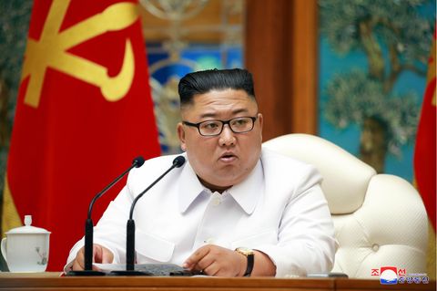 Nordkorea: Kim Jong Un bei einer Notstandssitzung des Politbüros wegen der Coronavirus-Pandemie