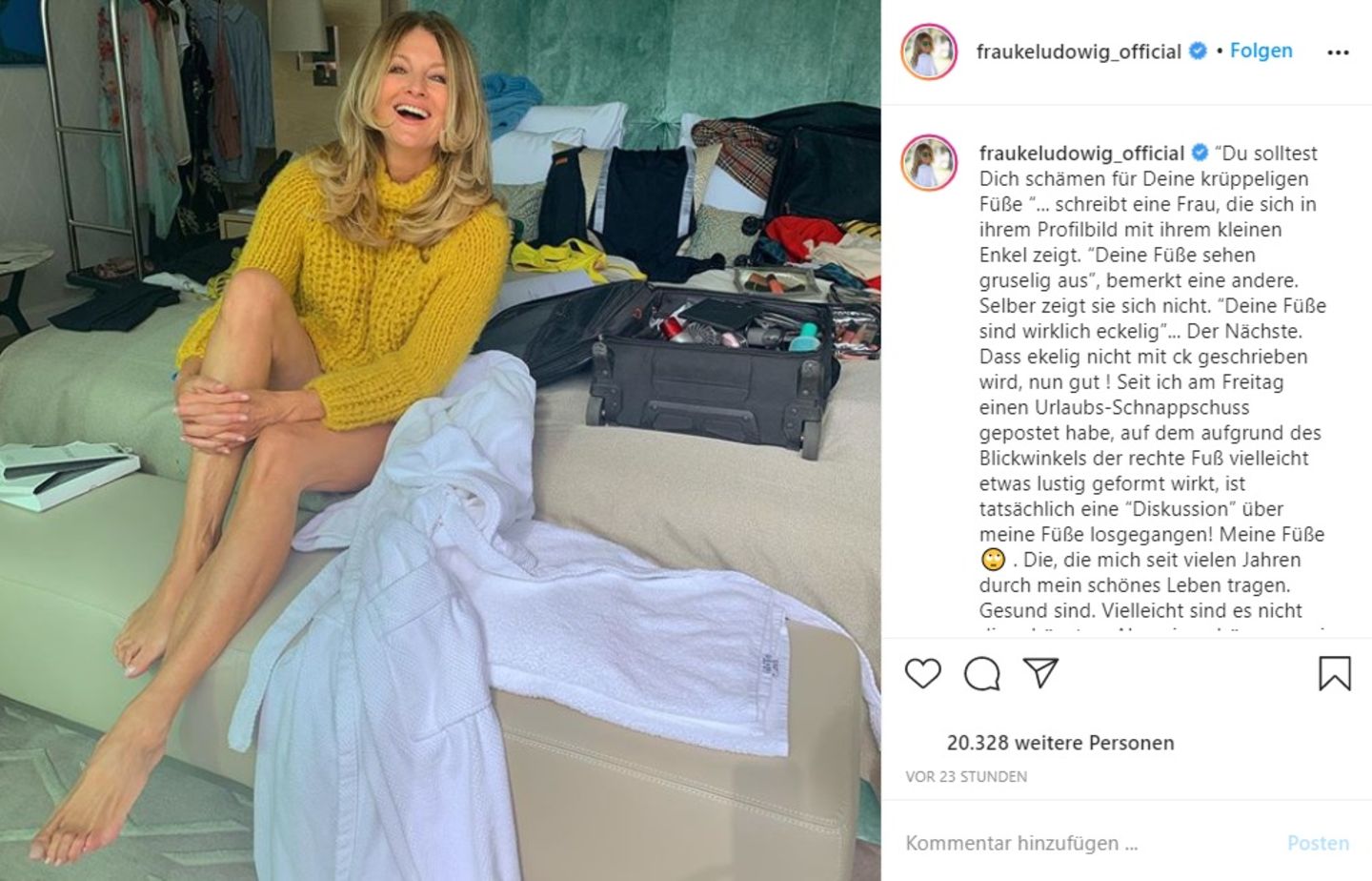 Frauke Ludowig richtet deutliche Worte an ihre Instagram-Follower