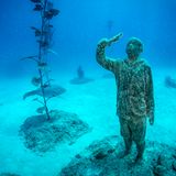 Bild 1 von 8 der Fotostrecke zum Klicken:  Mehr als 20 "Reef Guardians" und weitere Kunstwerke wurden 70 Kilometer vor der Nordostküste Australiens beim Ort Townsville im Meer aufgestellt