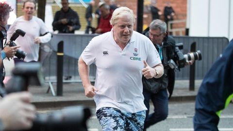Boris Johnson beim Joggen: Er selbst hat in den letzten Wochen nach eigenen Angaben gut sechs Kilogramm Fett abgebaut.
