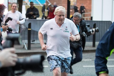 Boris Johnson beim Joggen: Er selbst hat in den letzten Wochen nach eigenen Angaben gut sechs Kilogramm Fett abgebaut.