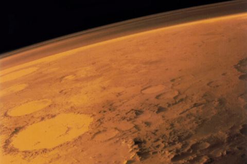 Die Mars Oberfläche mit dem großen Krater "Galle"