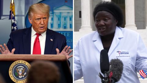 Auf Twitter nennt Donald Trump eine Frau aus einem viralen Video eine "großartige Ärztin".