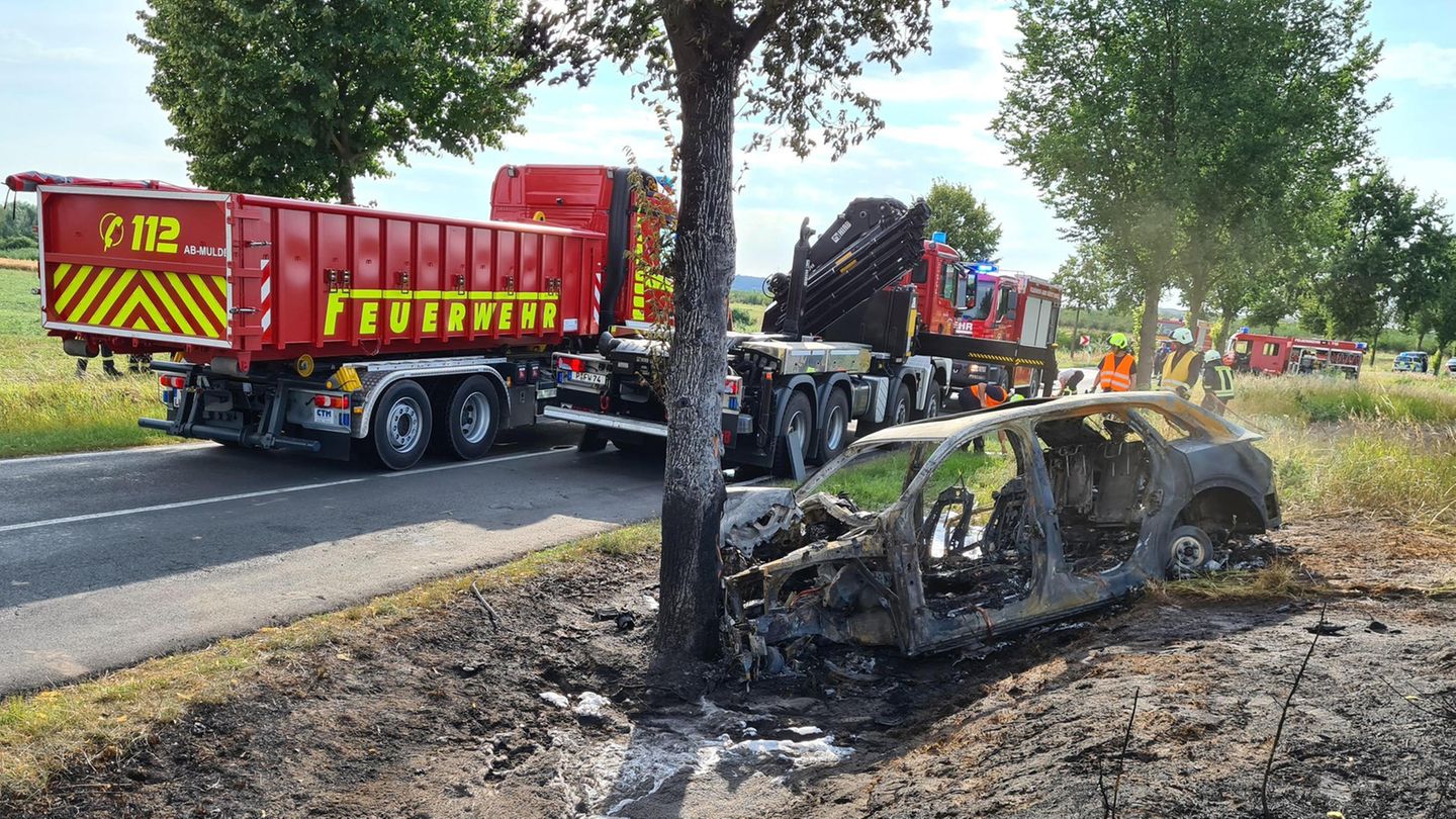 Unfall mit E-Auto: Junge Frau stirbt in brennendem Wrack