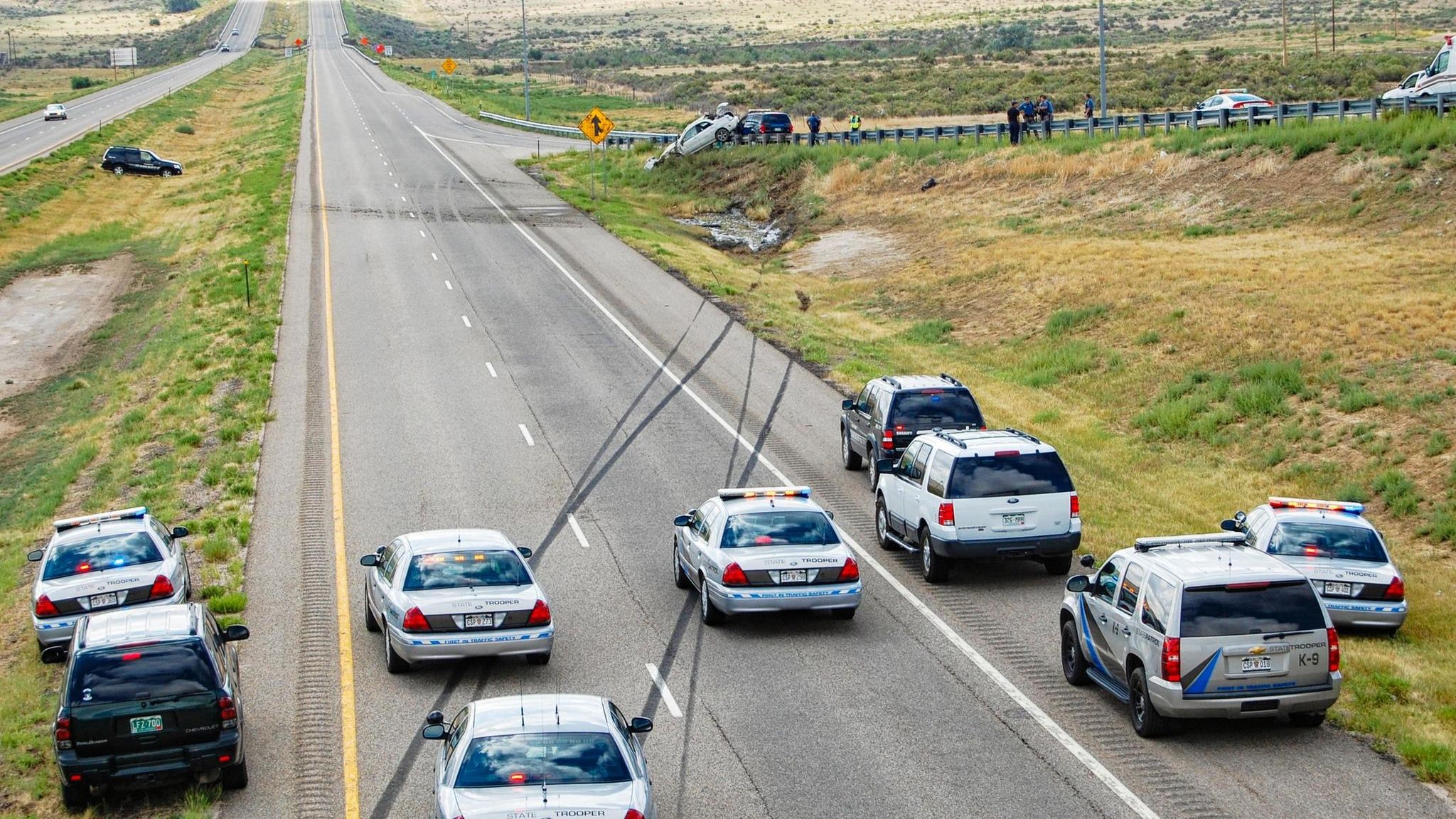 Die Unfallstelle auf der Interstate 25