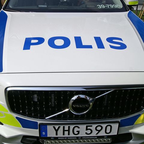 Ein schwedisches Polizeiauto