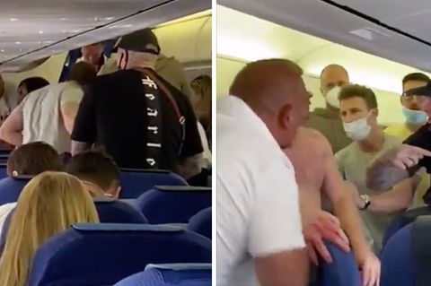 Maskenverweigerer im Flugzeug