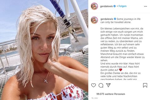 Gerda Lewis meldet sich auf Instagram zurück