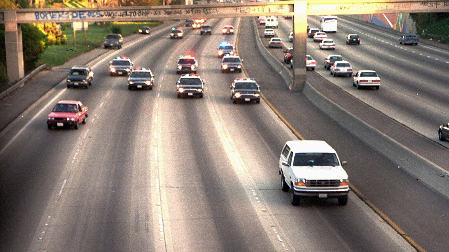 O. J. Simpson im weißen Ford Bronco